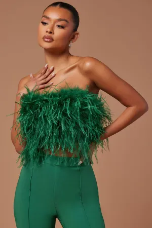 Anya Feathered Top - Emerald