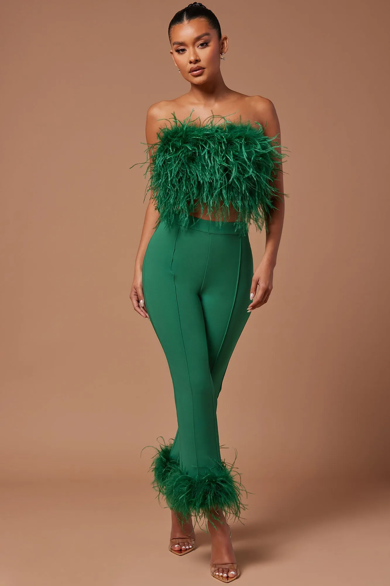 Anya Feathered Top - Emerald