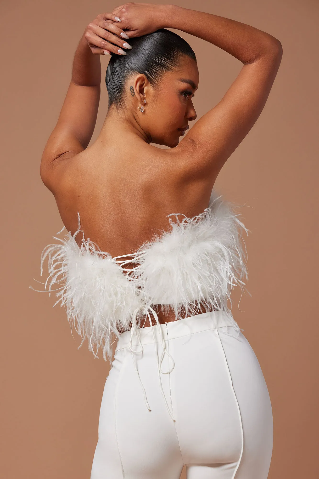 Anya Feathered Top - White