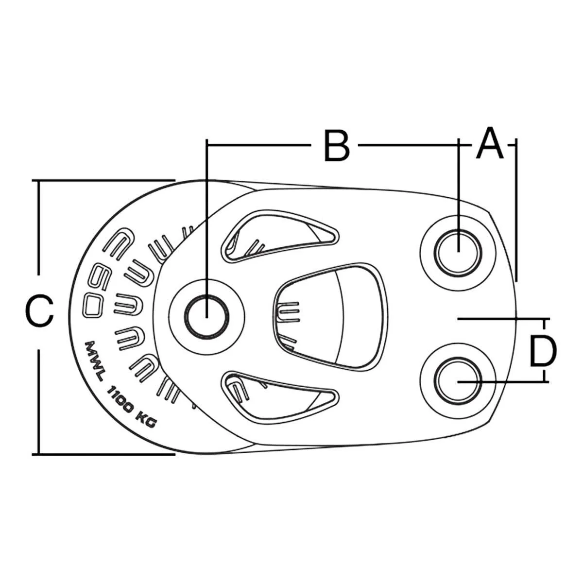 Harken 60mm Element Double Cheek/ Foot Block - 6271