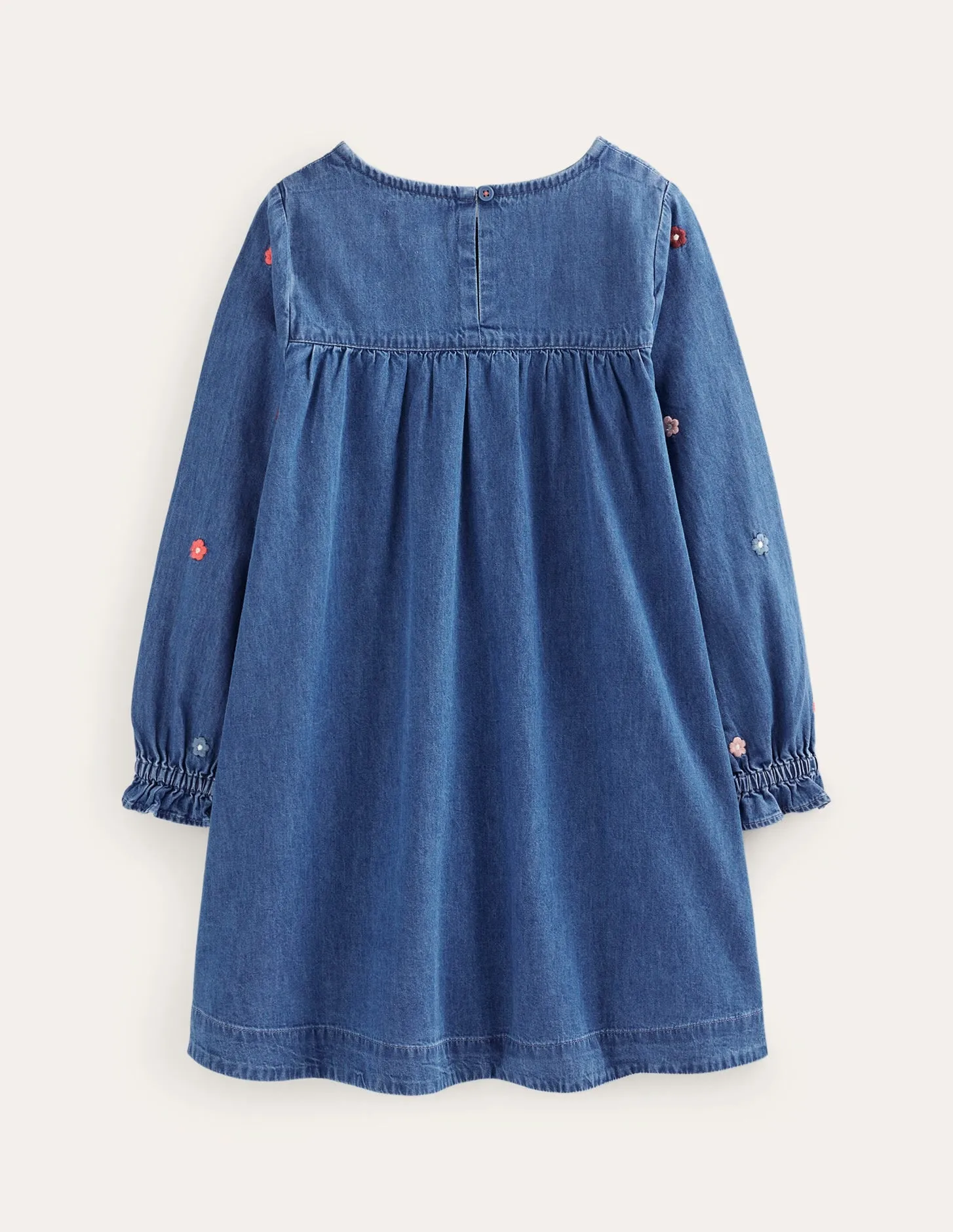Logo Woven Embroidered Dress-Mid Vintage Denim