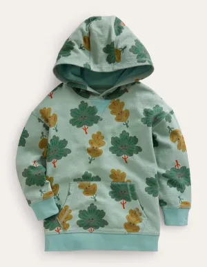 Printed Hoodie-Green Trees